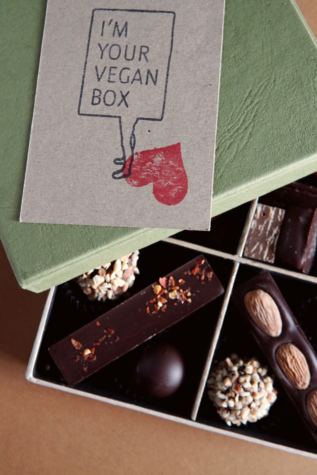 Vegan box of handmade chocolates