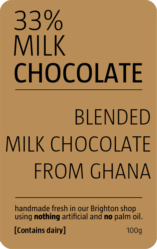33% Milk Chocolate Slab | Be Chocolat