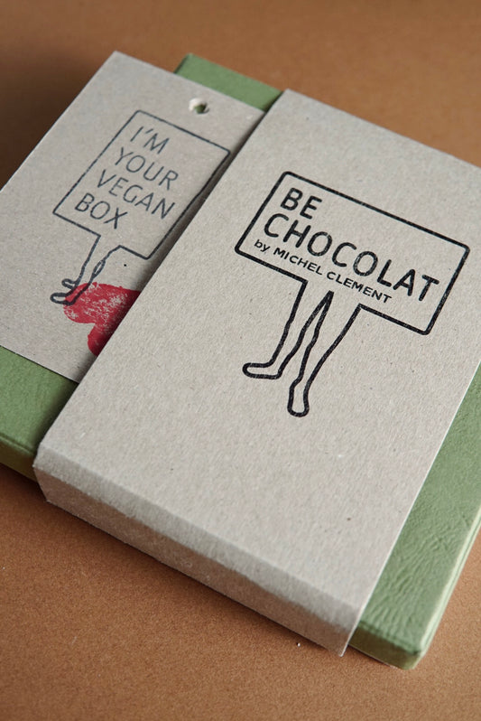 Vegan box of handmade chocolates closed
