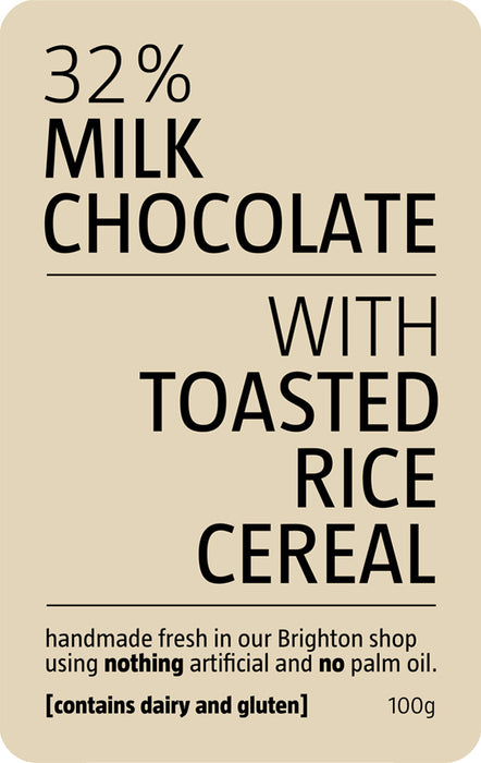 Toasted Rice Cereal Milk Chocolate Slab | Be Chocolat