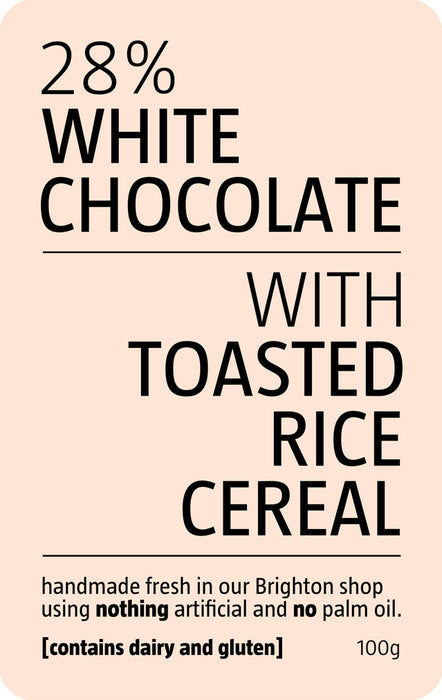 Toasted Rice Cereal White Chocolate Slab | Be Chocolat